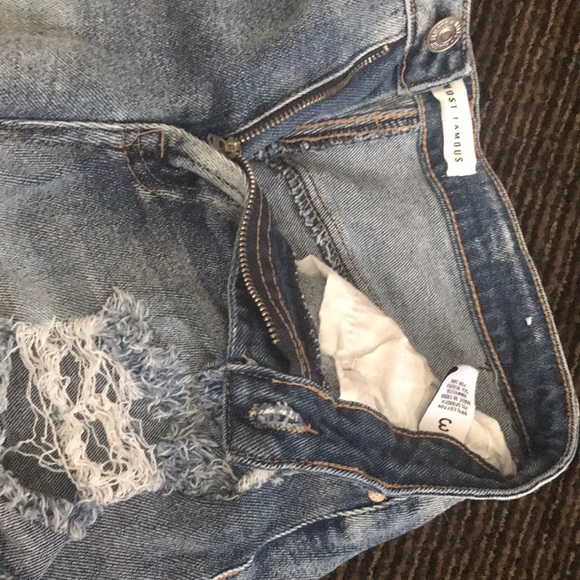 high waisted, distressed jean shorts. - Picture 3 of 3